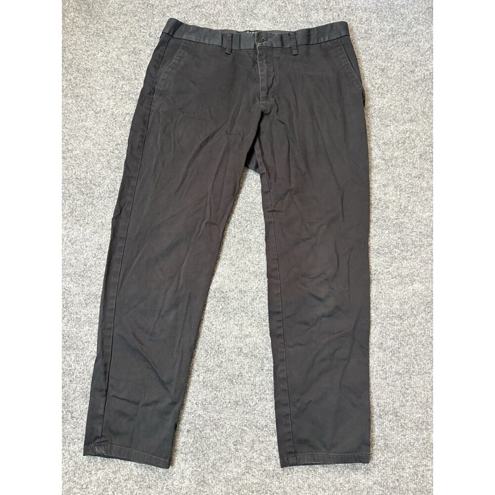 Zara Chino Pants Mens 32x26 Black Regular Fit Straight Stretch Flat Front Casual